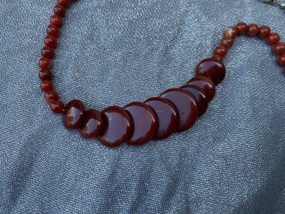Vintage Natural Carnelian Bead Necklace 8" 36 gr … - image 3