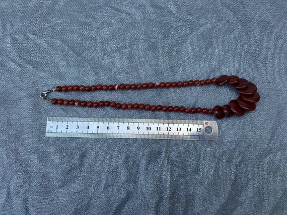 Vintage Natural Carnelian Bead Necklace 8" 36 gr … - image 7