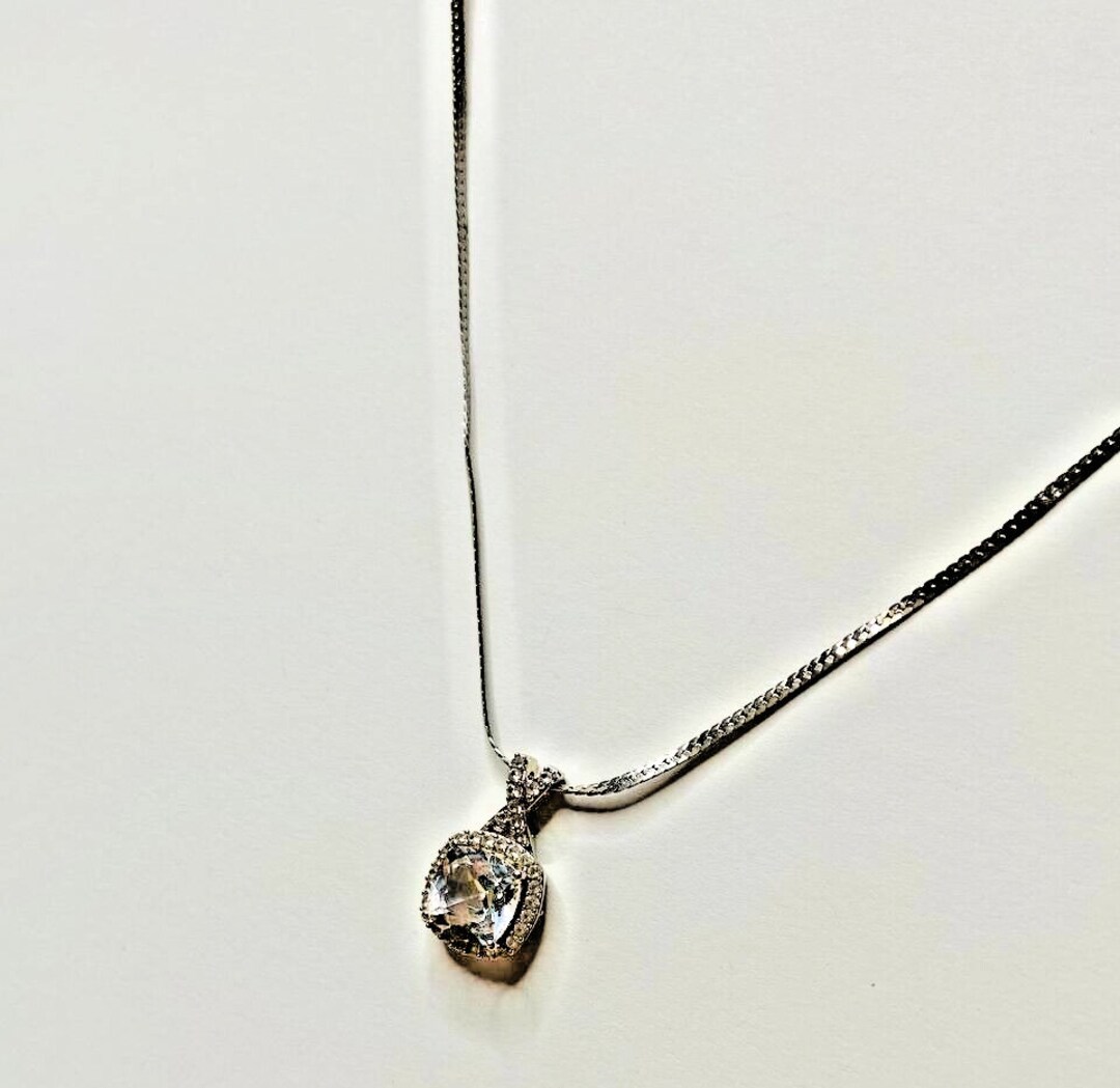 JWBR White Sapphire and Diamond Sterling Silver 925 Pendant W/16