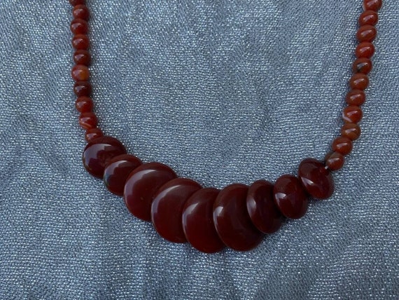 Vintage Natural Carnelian Bead Necklace 8" 36 gr … - image 2