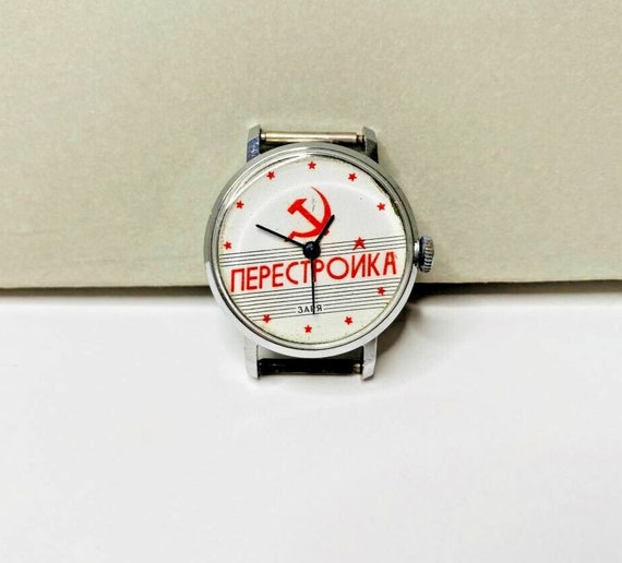 Mechanical Watch Zarya PERESTROIKA Soviet Propaga… - image 4