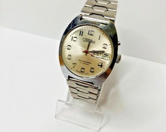 Vintage Automatik Uhr Slava UdSSR Retro Mechanische Armbanduhr 1980er Jahre