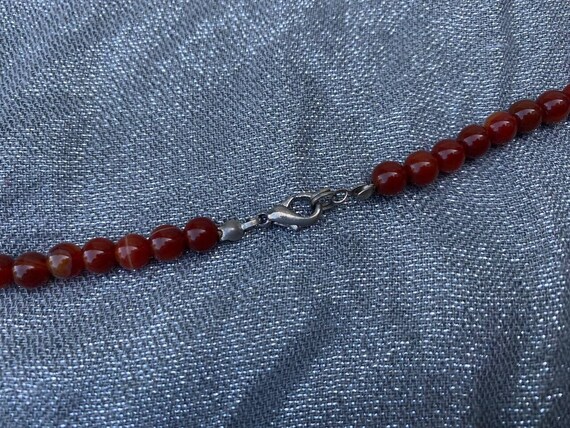 Vintage Natural Carnelian Bead Necklace 8" 36 gr … - image 8