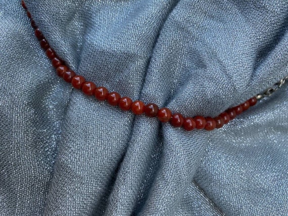 Vintage Natural Carnelian Bead Necklace 8" 36 gr … - image 5