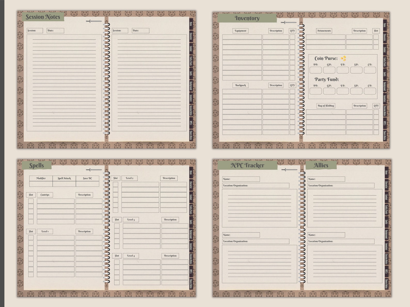 Dnd Digital Notebook D&D Campaign Journal Dungeons and Etsy