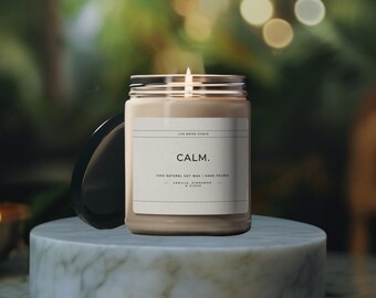 Aromatherapy Candles, Calm, De-Stress, Relax, Unwind, Stress-Busting, Scented Soy Candle, 9oz