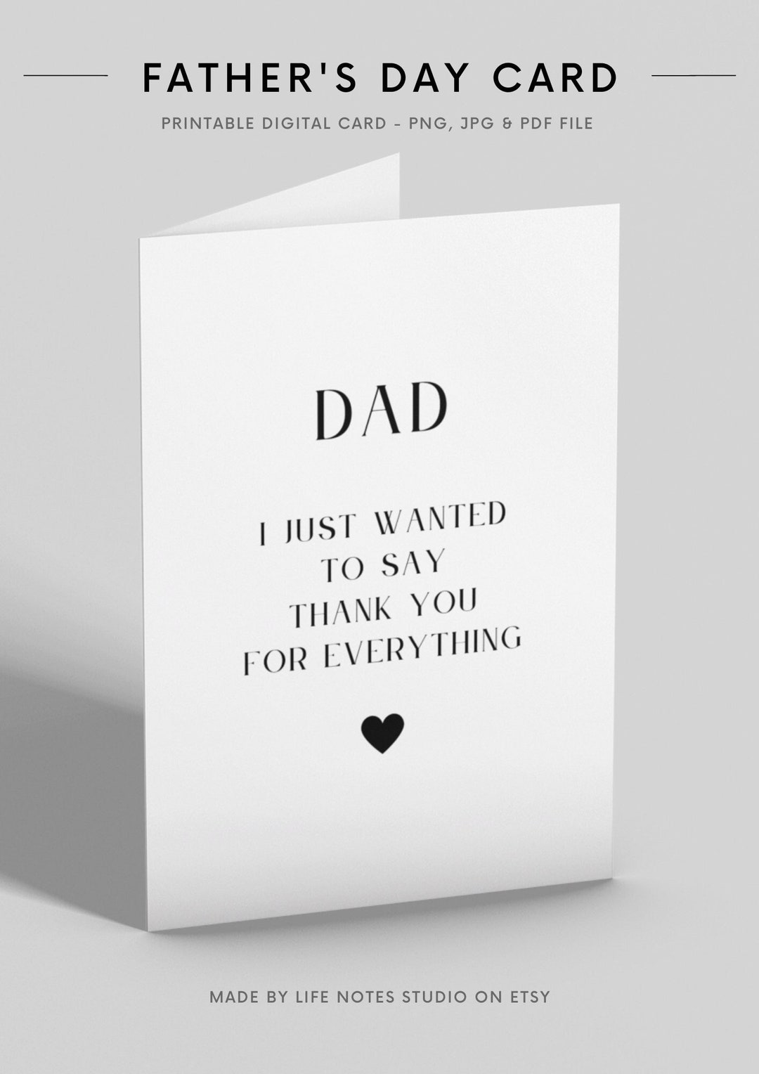 Printable Digital Father's Day Card Greeting Card for Etsy