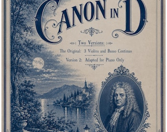 Pachelbel Canon in D Sheet Music – 3 Violins, Basso Continuo, Piano (Digital Download)