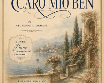 Voice Piano Music, Caro Mio Ben PDF by Giordani | Vocal Score with MP3