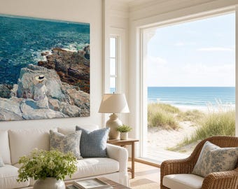 The South Ledges Appledore Canvas Print Childe Hassam 1913 Impressionist Art