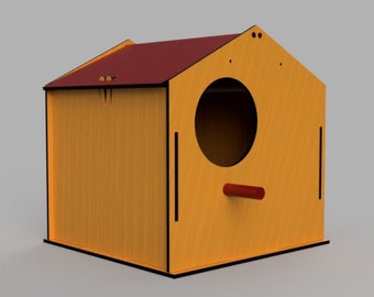 Archivos digitales Laser Cut Bird House (Nest): ai, dxf, svg, eps, pdf