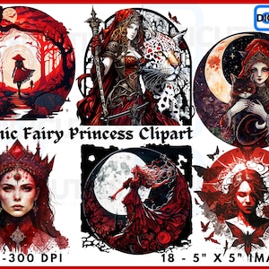 Gothic Fairy Princess Clipart, Fairy Clipart, Dark Fantasy Fairies, Fantasy Clipart, Gothic PNG, Princess Clipart Png, Gothic Art