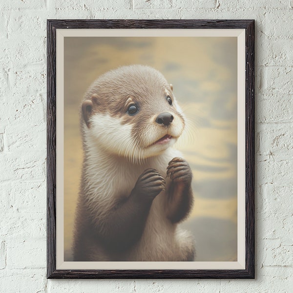 Baby Otter Print, Baby Animals Prints for Nursery, Otter Art Print, Baby Animal Nursery Prints, Otter Wall Art Poster, Baby Nursery Animals