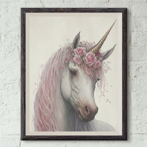 Watercolor Unicorn Wall Art, Unicorn Wall Art Prints, Pink Unicorn Art Print, Unicorn Watercolor Art Print, Watercolor Unicorn Painting