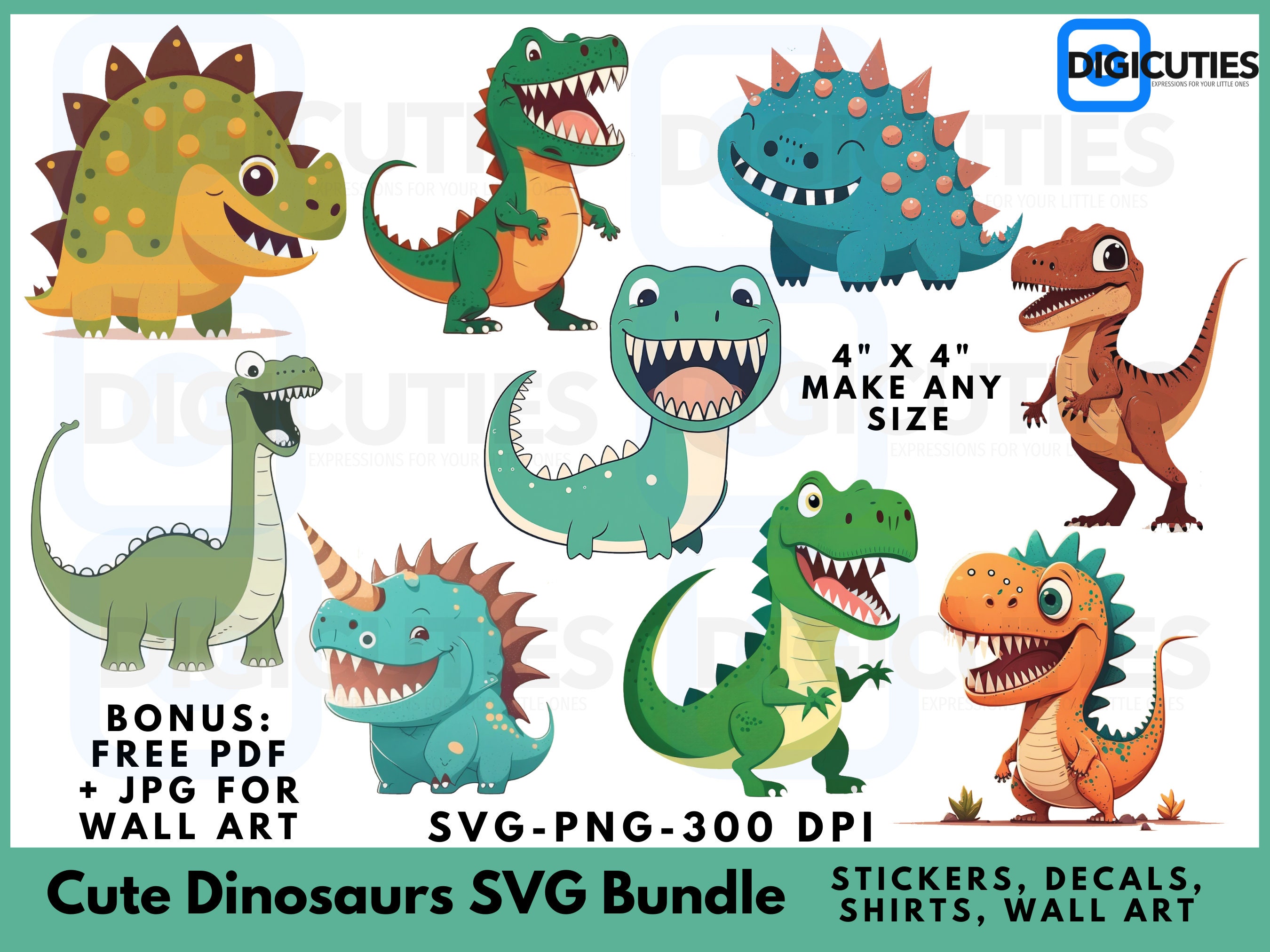 Cute Dinosaur Svg Bundle Dinosaur Svg Dinosaur Clipart Png - Etsy Ireland