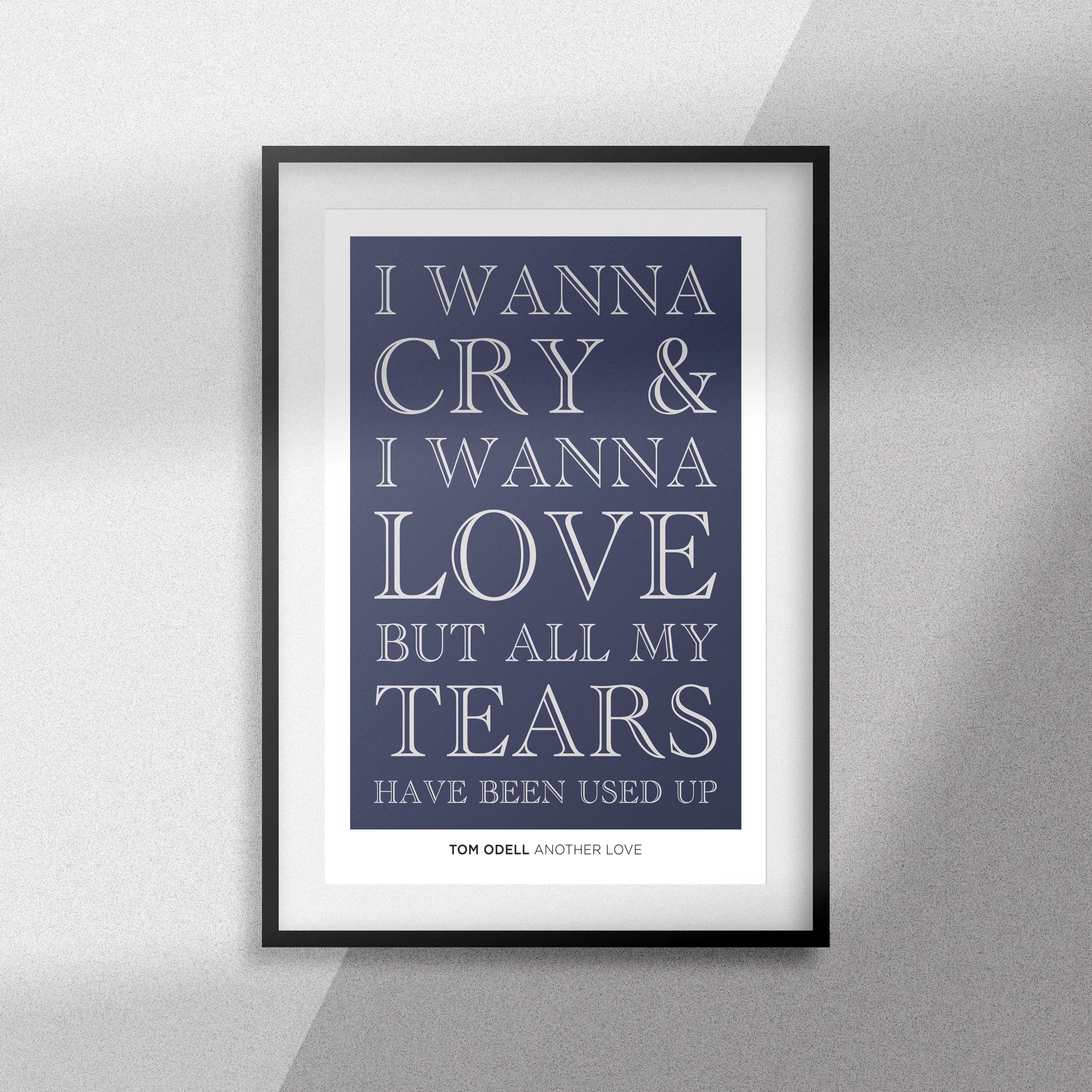 Tom Odell Newspaper Print Another Love Lyrics Print Long Way 