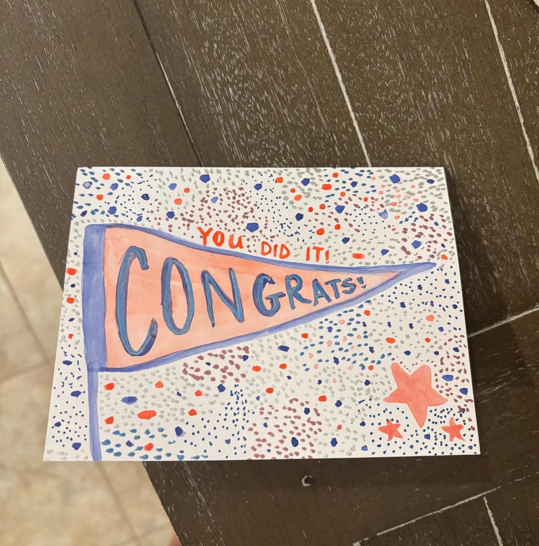 Custom Color Shiny Graduation Card With Stars and Polka Dots - Etsy