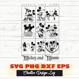 Mickey clásico Svg Png Dxf Eps, Mickey love Svg, Disneyland Svg, Minnie Love Svg, Mouse Valentine's Day svg png, St. Valentine Mouse Svg Png