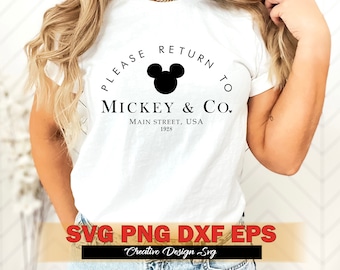 Please Return to Mickey and Co. Svg Png Dxf Eps, Mickey & Co SVG Main Street 1928 Svg Png Dxf Eps, DisneyTrip Svg Disneyland Family Vacation