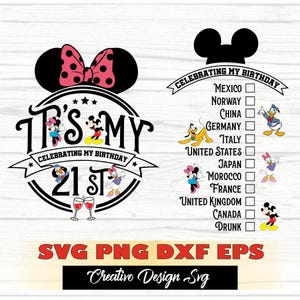 Maus mein 21.-Geburtstags-Svg für Cricut, Geburtstagskind, Maus-Ohren-Svg, mein Geburtstags-Svg, feiern meinen 21. Geburtstag-Svg