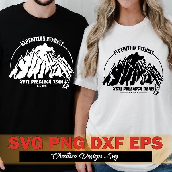 Expédition Everest Svg Png Dxf Eps Disneyworld Ride Svg Yeti Équipe de recherche Svg Silhouette Cricut Cut fichier Sublimation Svg Png Dxf Eps