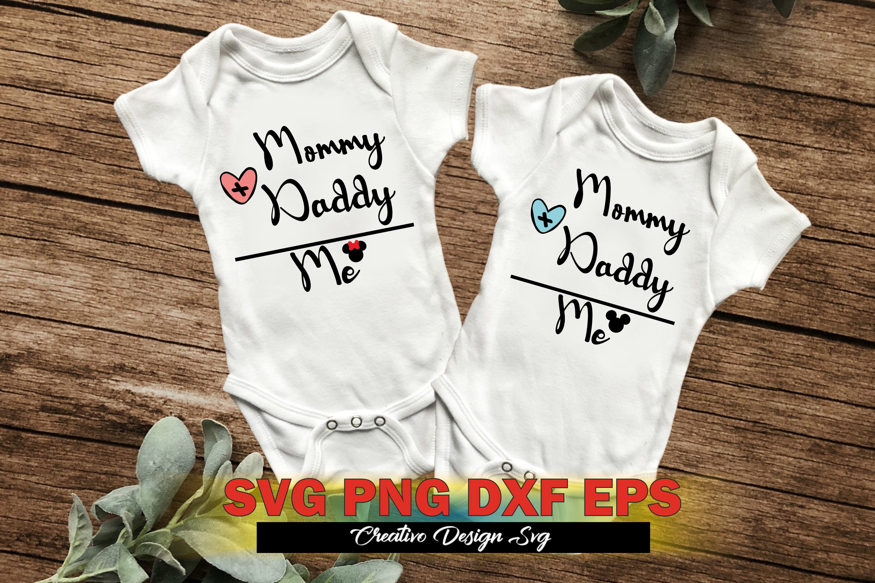 Mommy + Daddy = Me SVG Png Dxf Eps, Mom + Dad = Me Mickeysvg