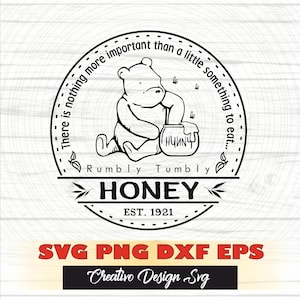Citazione di Pooh Svg Png Dxf Eps Pooh Sketched Svg Cricut, Cosa potrebbe essere più importante di un piccolo boccone da mangiare?, Winnie Honey Svg Png