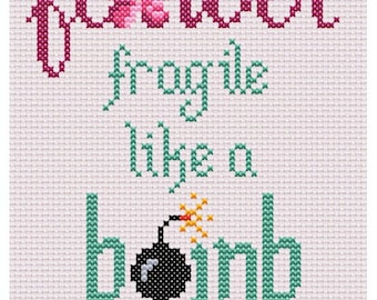 Fragile like a Bomb cross stitch pattern pdf