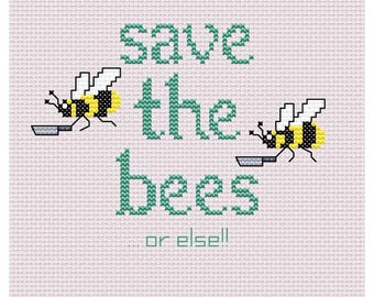 Patrón de punto de cruz "Salva a las abejas" en PDF