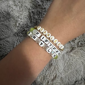 Embrace the Fearless Era Glow: Custom Bracelets Inspired by Taylor Swift&#39;s Iconic Style with Aurora Borealis & Crackle Glass Beads 8mm