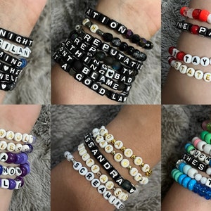 Taylor Swift-Inspired Customizable Bracelets: Aurora Borealis & Crackle Glass Beads for Every Era 8mm