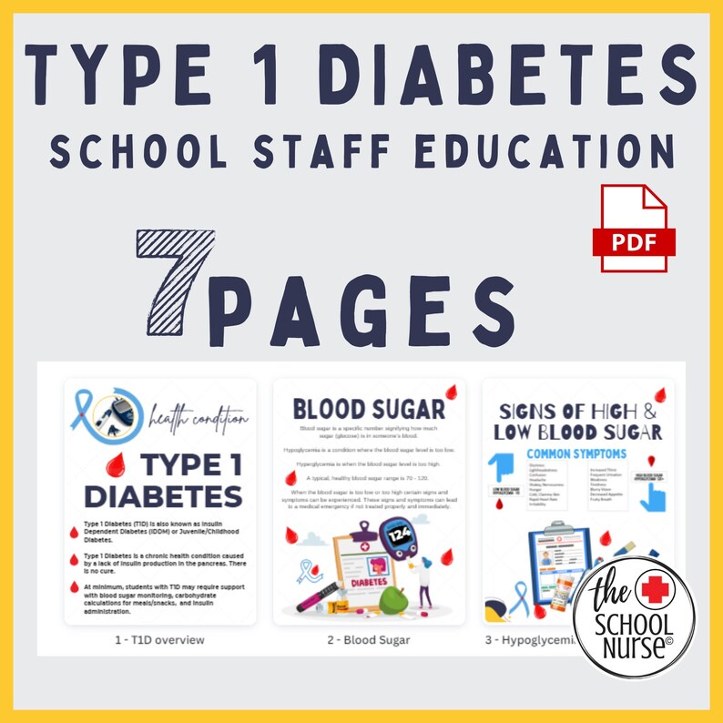 Type 1 Diabetes School Staff Education by the School Nurse Etsy