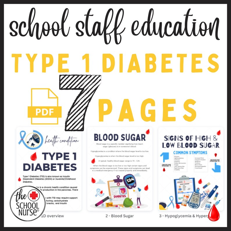 Type 1 Diabetes School Staff Education by the School Nurse Etsy