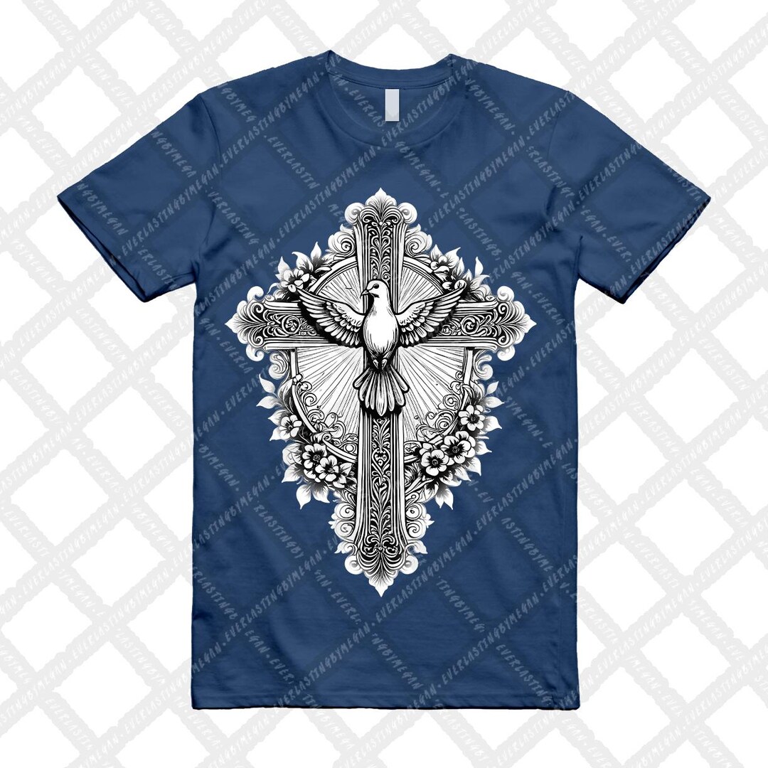 6 Rings White Midnight Navy T Shirt Match Match DOVE CROSS - Etsy