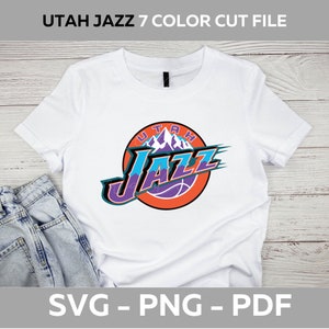 Fichier de coupe logo jazz vintage - svg, pdf, png logo violet pour machines cricut et camée silhouette, logo vintage rétro de 1979