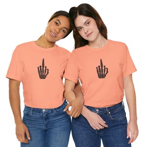 Skeleton Hand Middle Finger Short Sleeve Tee, Middle Finger Graphic Tshirt, Gothic Shirt, Edgy Clothing, Alternative Fashion Top, Halloween