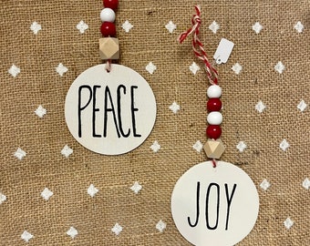 Peace & Joy Tag Ornaments