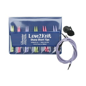Love2Knit Sharp Short Tip Interchangeable Knitting Needle Set by Denise Interchangeables
