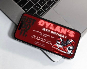 Just Do It. Inspired Sport Party Digital and Print Invitation Template Made With Canva