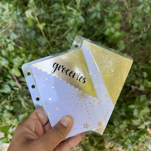 GOLD Cash Envelopes | Cash Stuffing| A6 | A7| Glitter Cash Envelopes| Cash Budgeting |Laminated| Peek A Boo Envelopes