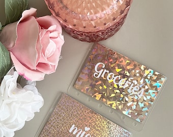 Pink Holographic A7 Cash Envelopes | Budget System