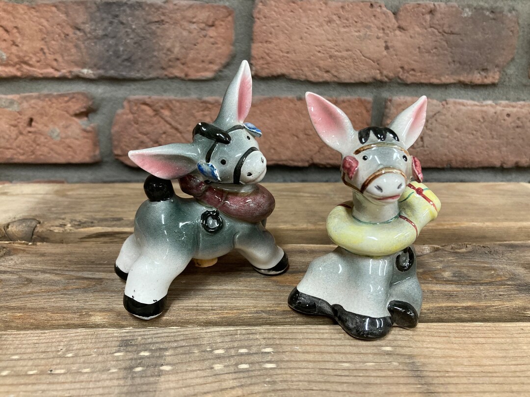 Donkey Salt and Pepper Shakers Japan Etsy