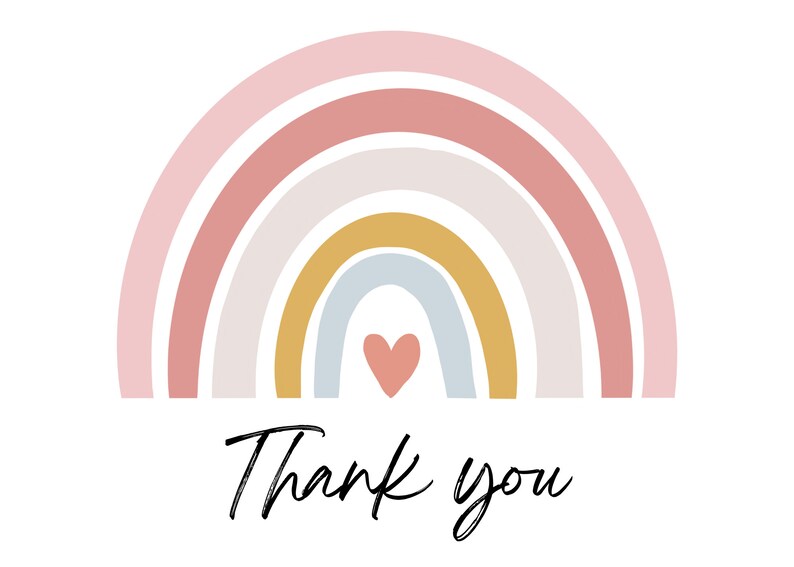 Printable Rainbow Baby Shower Invitation and Thank You Card - Etsy