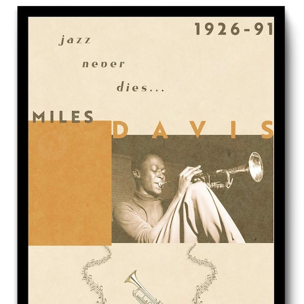 Miles Davis Poster - Jazz Musician  - Printable Wall Art - Living Room Decor - Music Vintage Poster