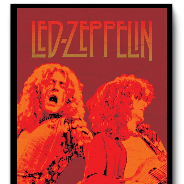 Led Zeppelin Poster - Custom Music Poster - 70s Vintage Posters - Printable Wall Art - Music Artist Posters - Heavy Metal Wall Decor