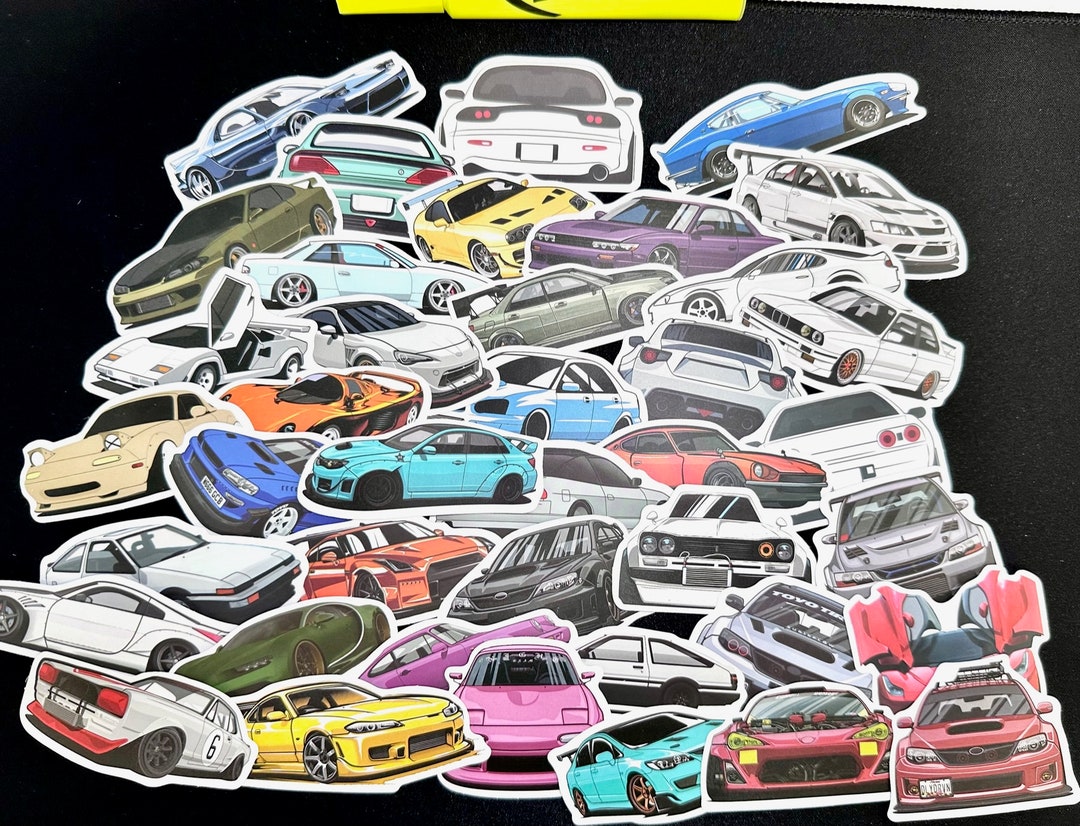 20 Pcs JDM Cars Mix Sticker Supercar Stickers Laptop Etsy