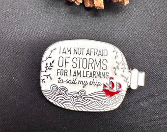 Inspirational Boat Bottle Brooch Metal Enamel Lapel Badge, cool pin brooch