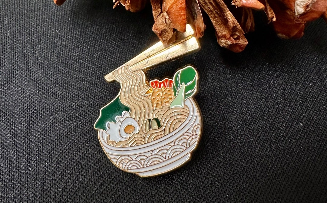 Ramen Enamel Pin Super Cute Ramen Noodle Pin Kawaii Food Lapel Pin Badge Pins, Event, Birthday ...