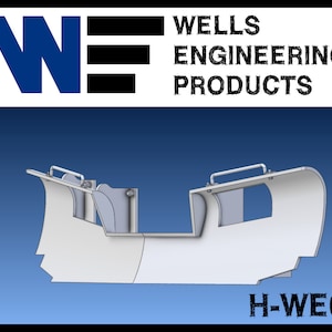 May include: A white, 3D-rendered engineering product with a curved design and a handle. The image includes the text "WELLS ENGINEERING PRODUCTS" and the product code "H-WE02" on a blue background.