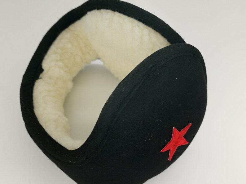 Pentagram Embroidery Imitation Lamb Fleece Behind the Head Earmuffs